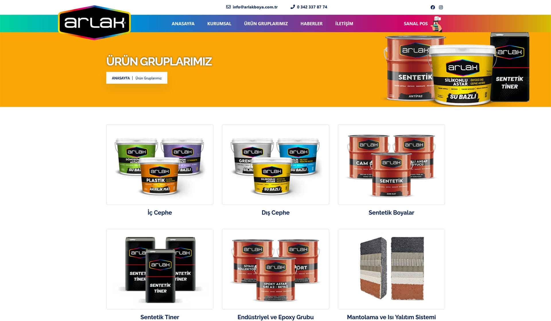 Arlak Boya / Kurumsal Web Sitesi