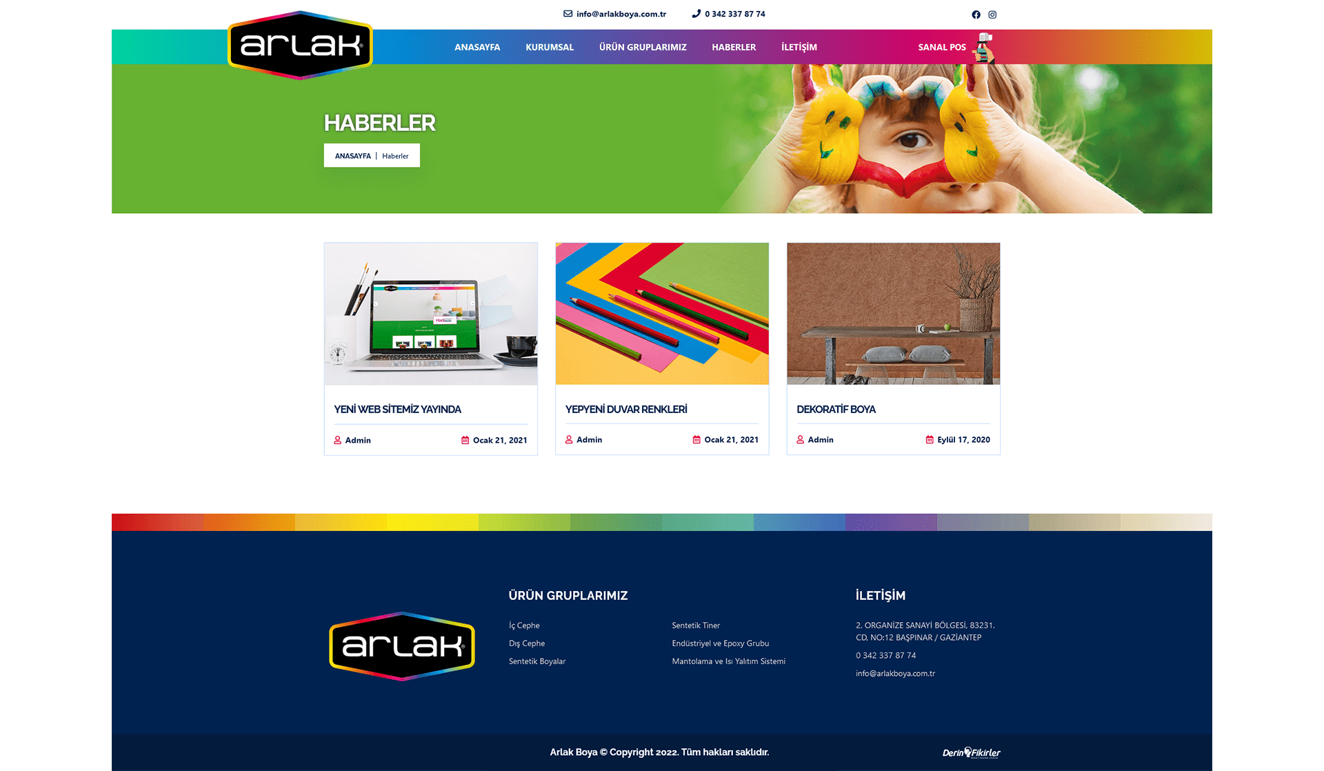 Arlak Boya / Kurumsal Web Sitesi