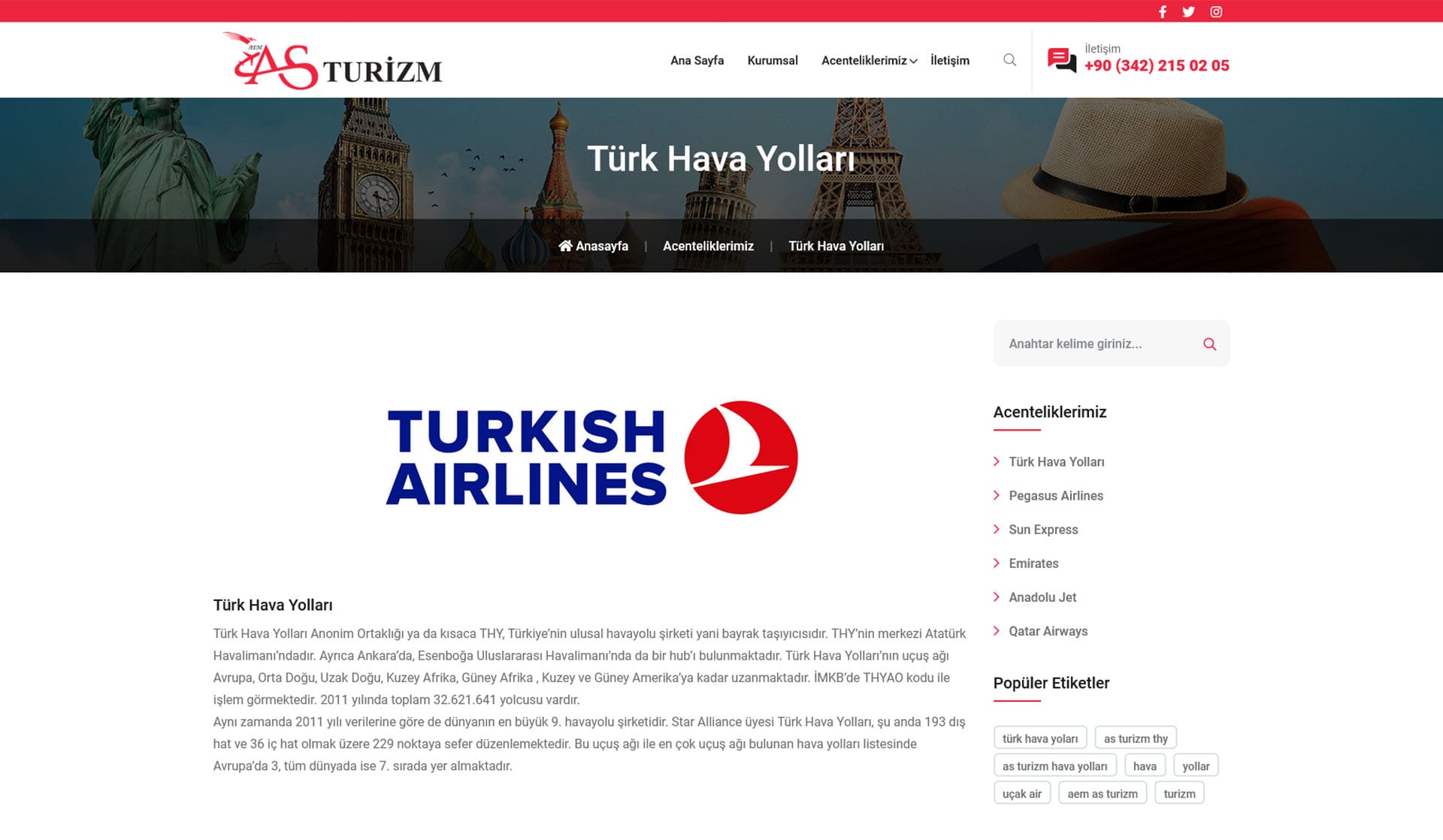 As Turizm / Kurumsal Web Sitesi