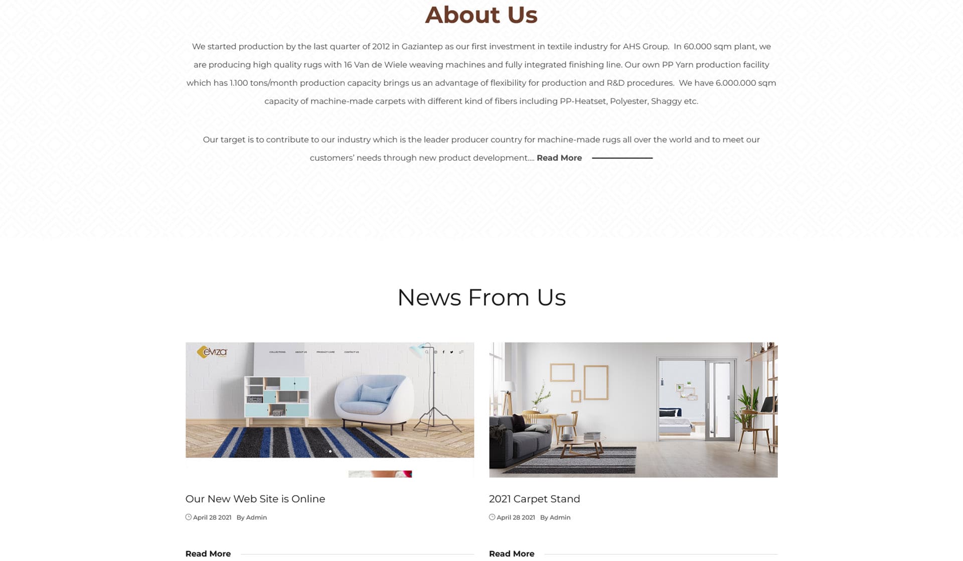 Eviza Carpet / Kurumsal Web Sitesi