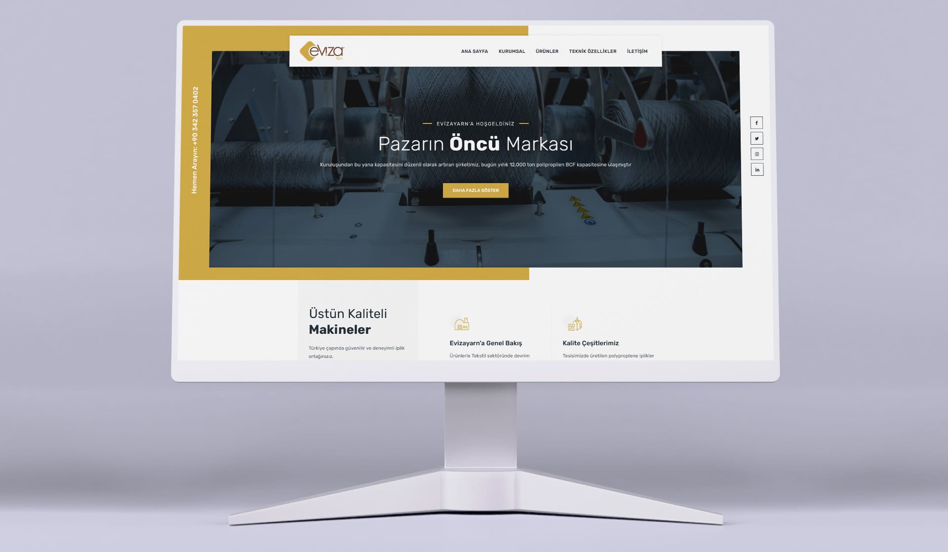 Eviza Yarn / Kurumsal Web Sitesi