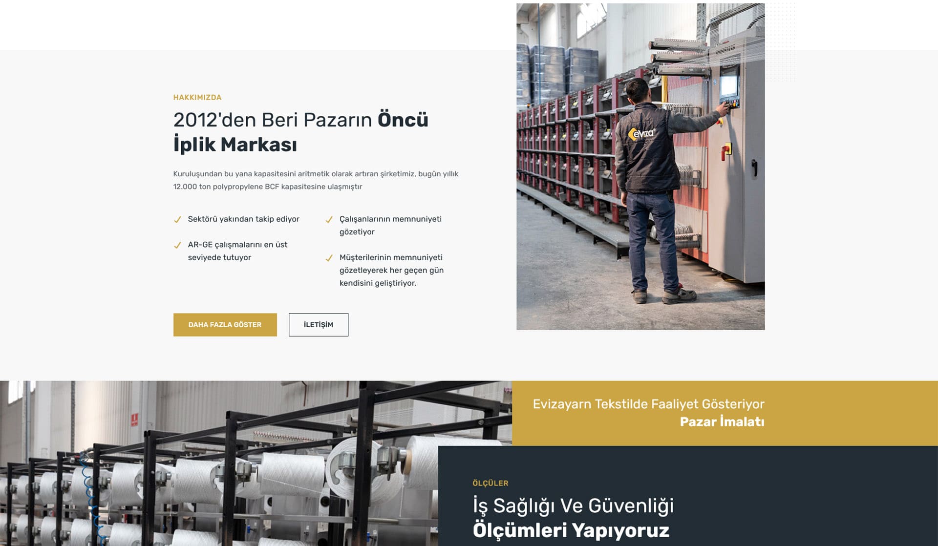 Eviza Yarn / Kurumsal Web Sitesi