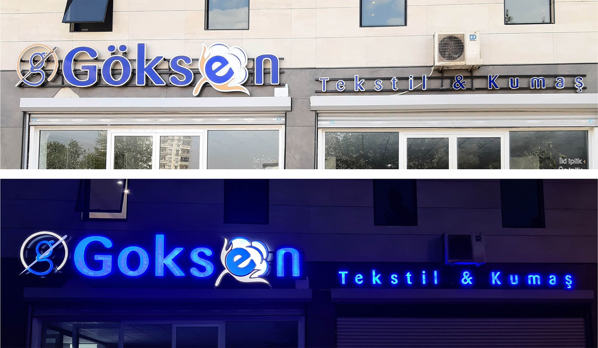 Göksen Tekstil / Aleminyum Işıklı Kutu Harf Çalışması