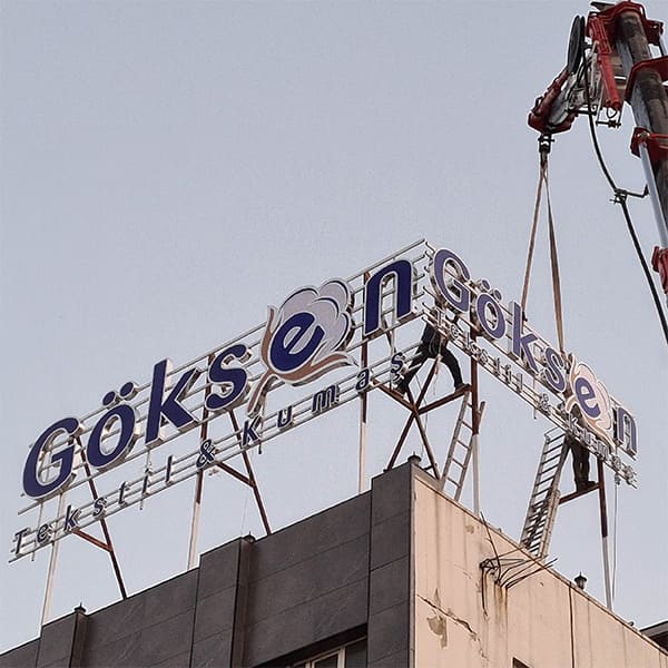 Göksen Tekstil / Aleminyum Işıklı Kutu Harf Çalışması