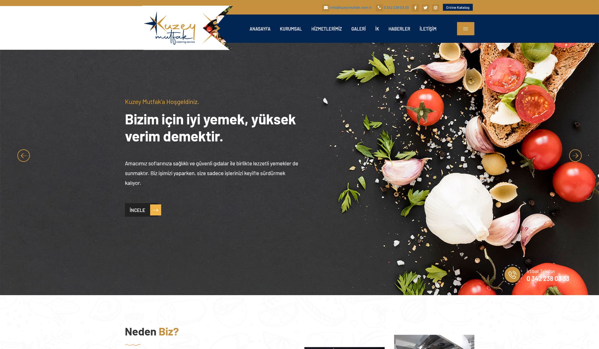 Kuzey Mutfak / Kurumsal Web Sitesi