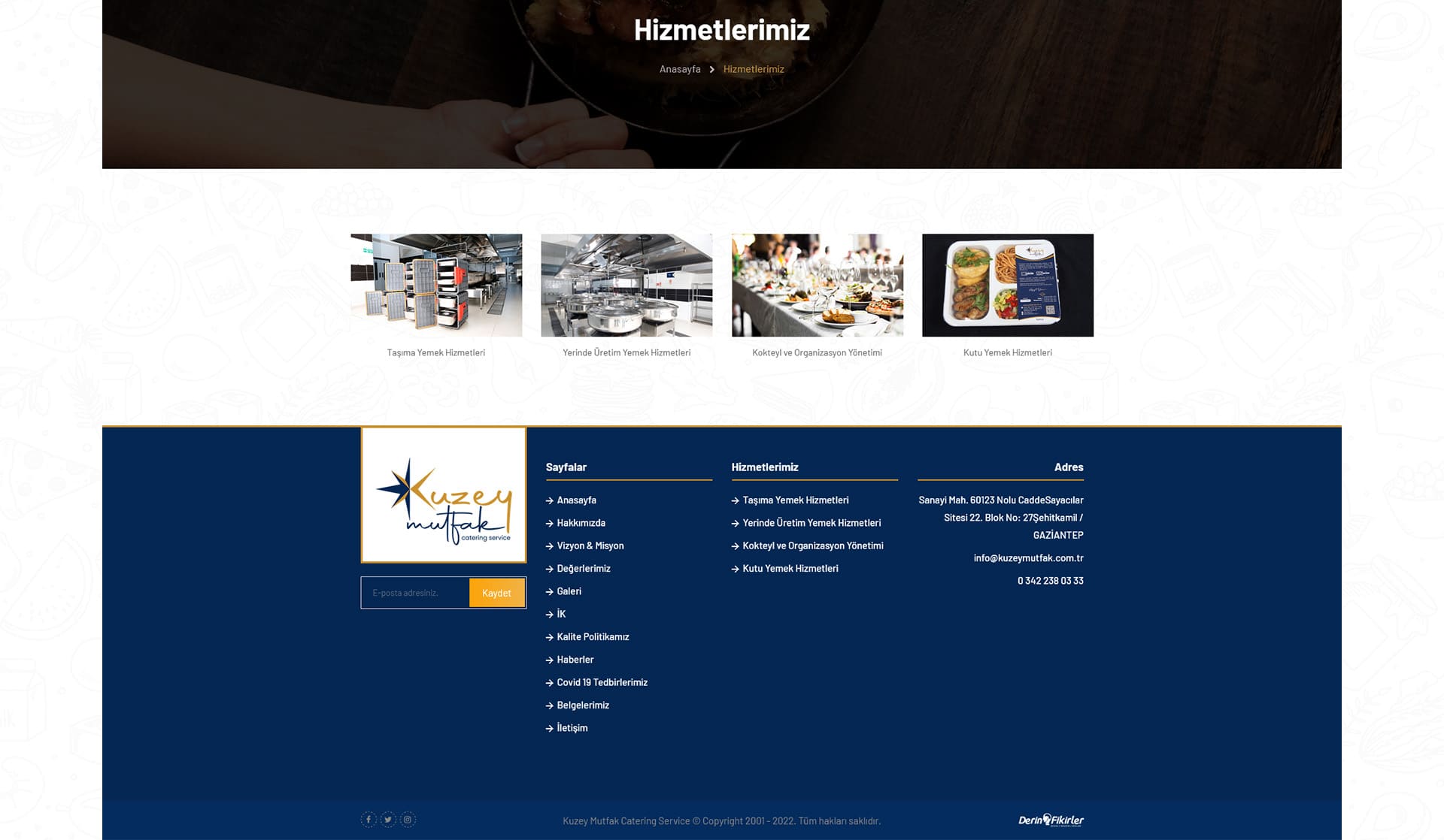 Kuzey Mutfak / Kurumsal Web Sitesi