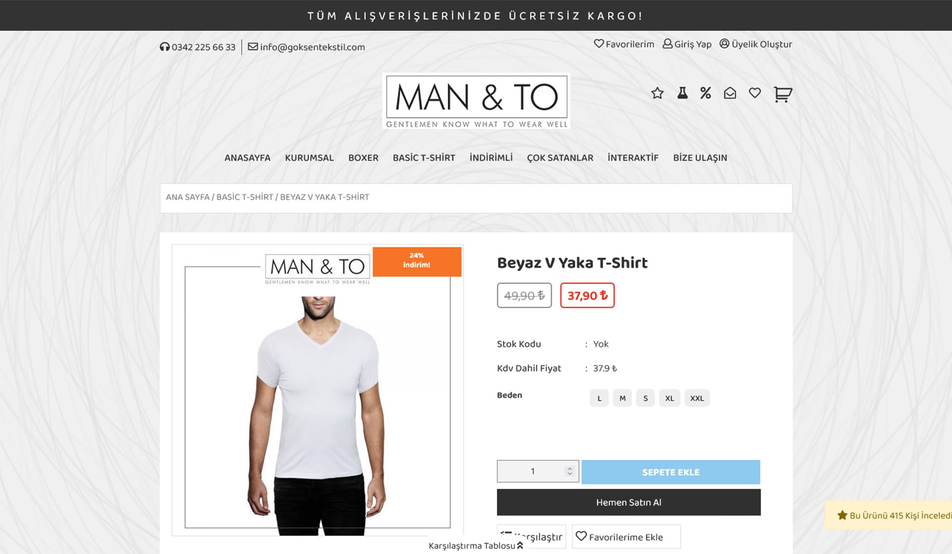 Man & To / E-Ticaret Web Sitesi