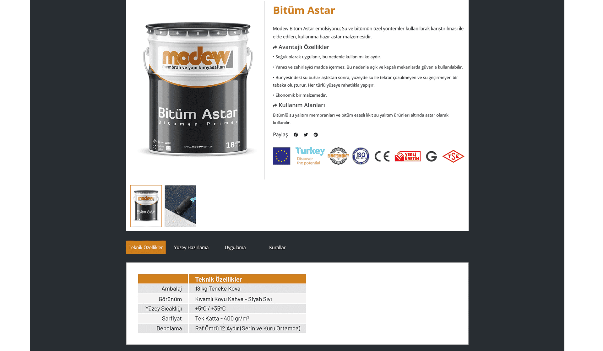 Modew Yapı Kimyasalları / Yönetilebilir Web Sitesi
