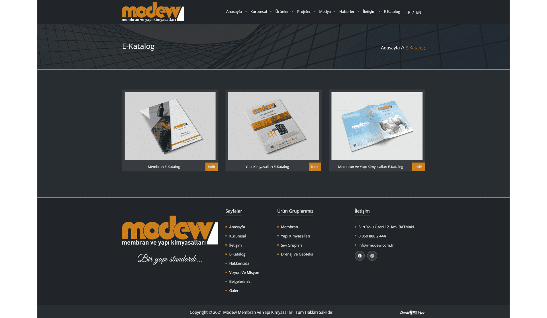 Modew Yapı Kimyasalları / Yönetilebilir Web Sitesi