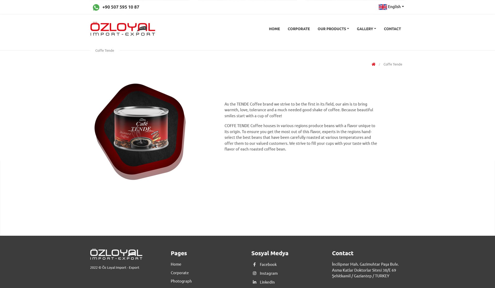 Özloyal İthalat-İhracat / Kurumsal Web Sitesi