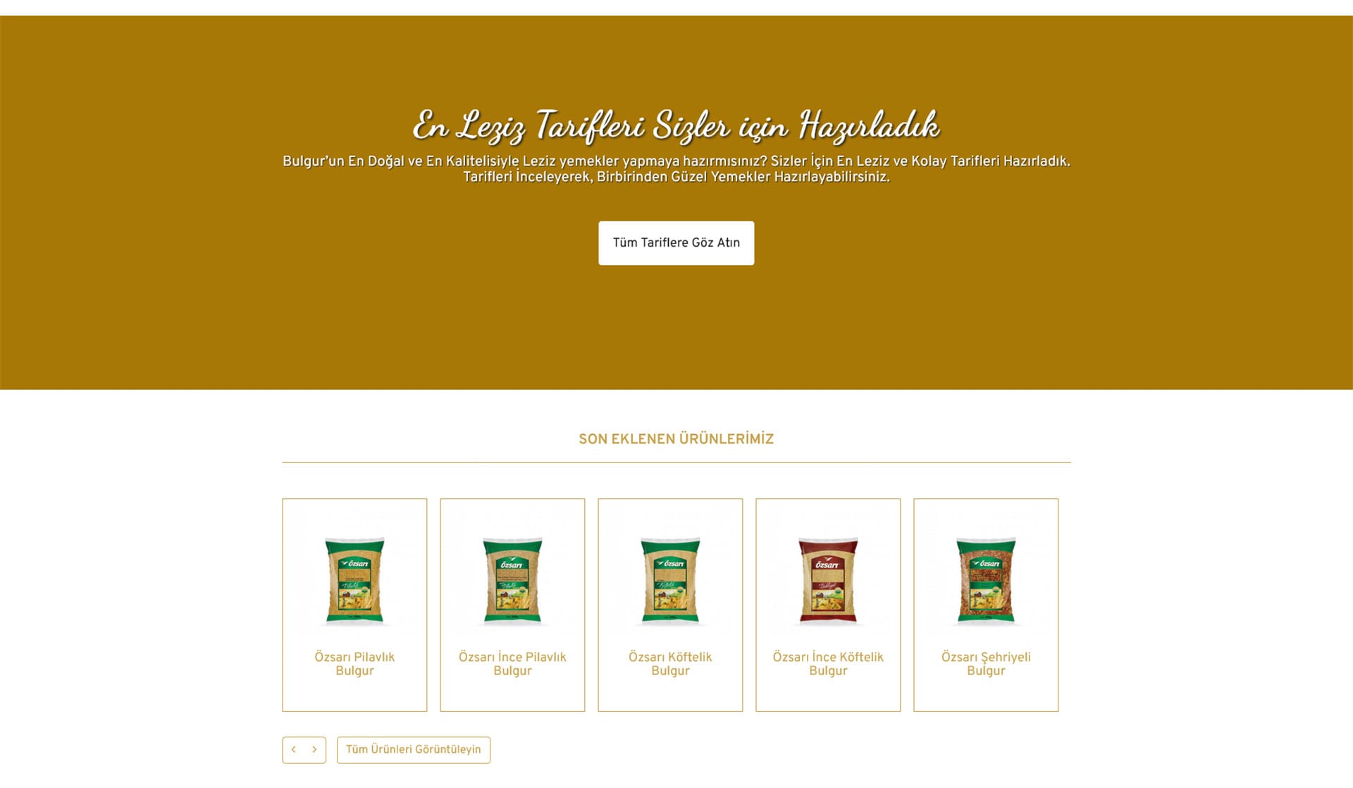 Özsarı Bulgur / Kurumsal Web Sitesi
