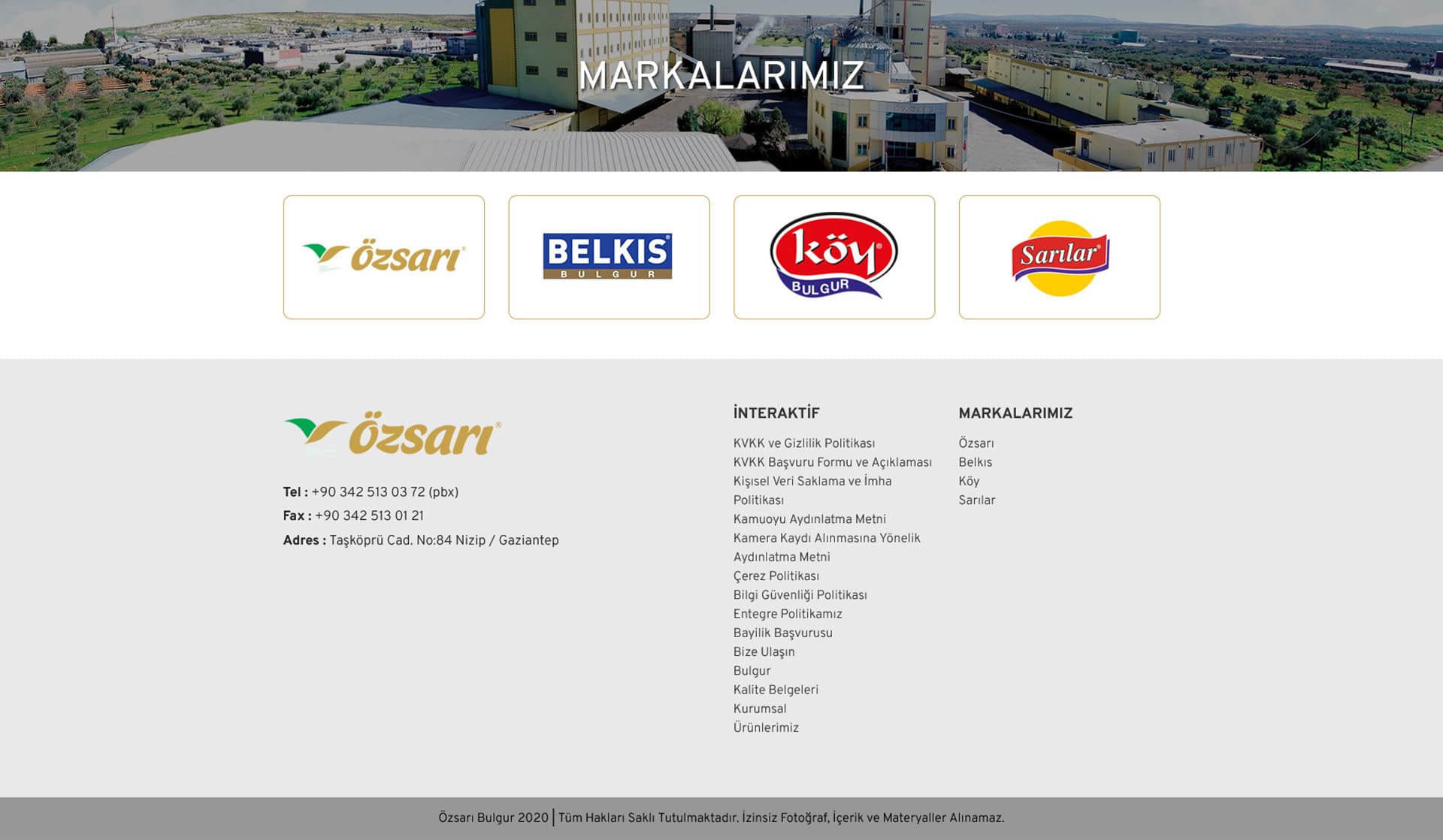 Özsarı Bulgur / Kurumsal Web Sitesi