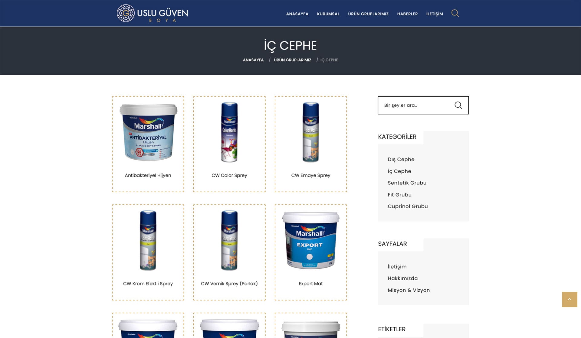 Uslu Güven Boya / Kurumsal Web Sitesi