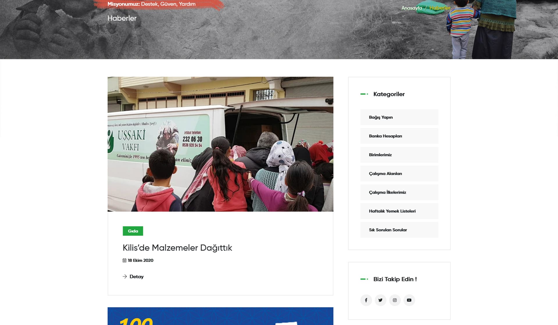 Uşşaki Vakfı Aşevi / Kurumsal Web Sitesi